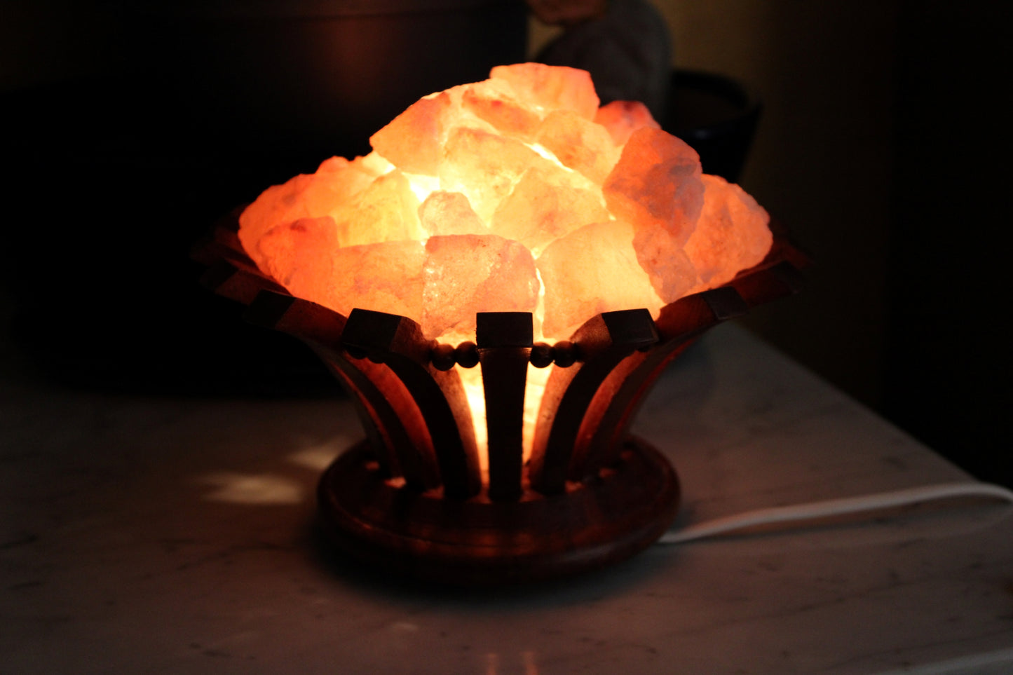 Braciere in legno al sale Himalayano "Fiore o cesto"