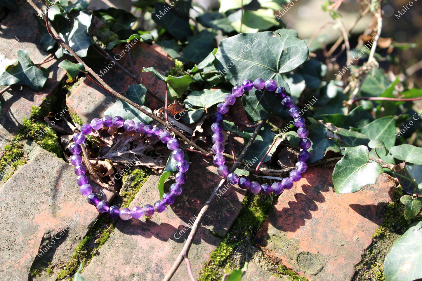 Bracciale Ametista a sfere sfaccettate (Brasile)