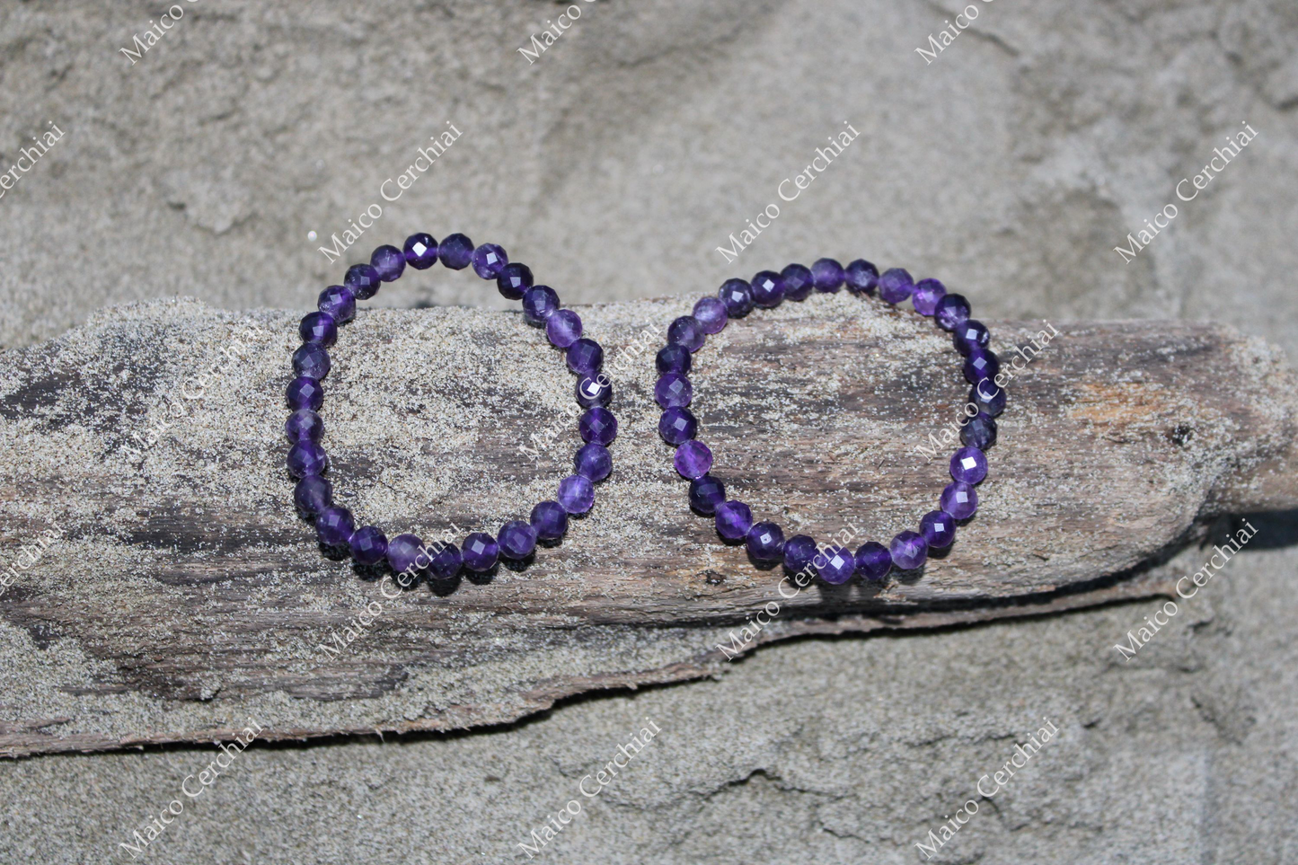 Bracciale Ametista a sfere sfaccettate (Brasile)