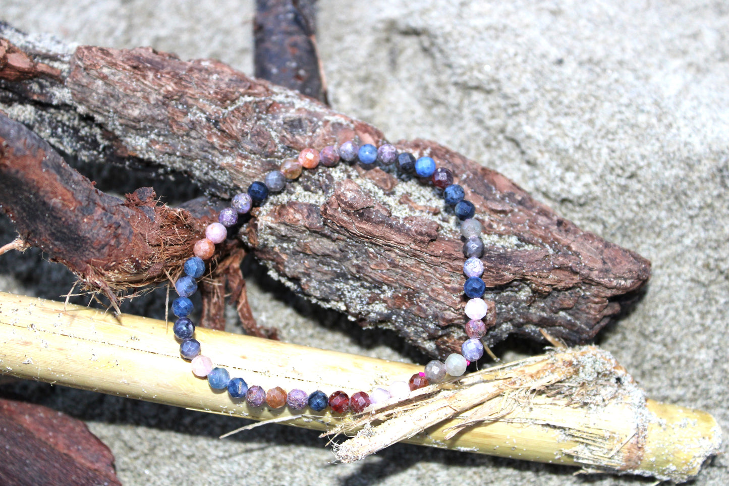 Bracciale Rubino e Zaffiro a sfere sfaccettate