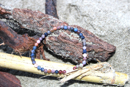 Bracciale Rubino e Zaffiro a sfere sfaccettate