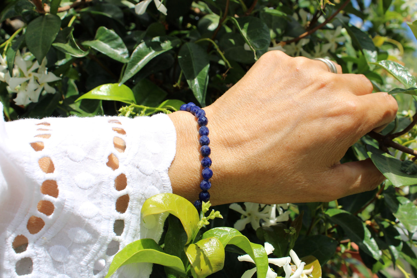 Bracciale Sodalite a sfere sfaccettate (Brasile)